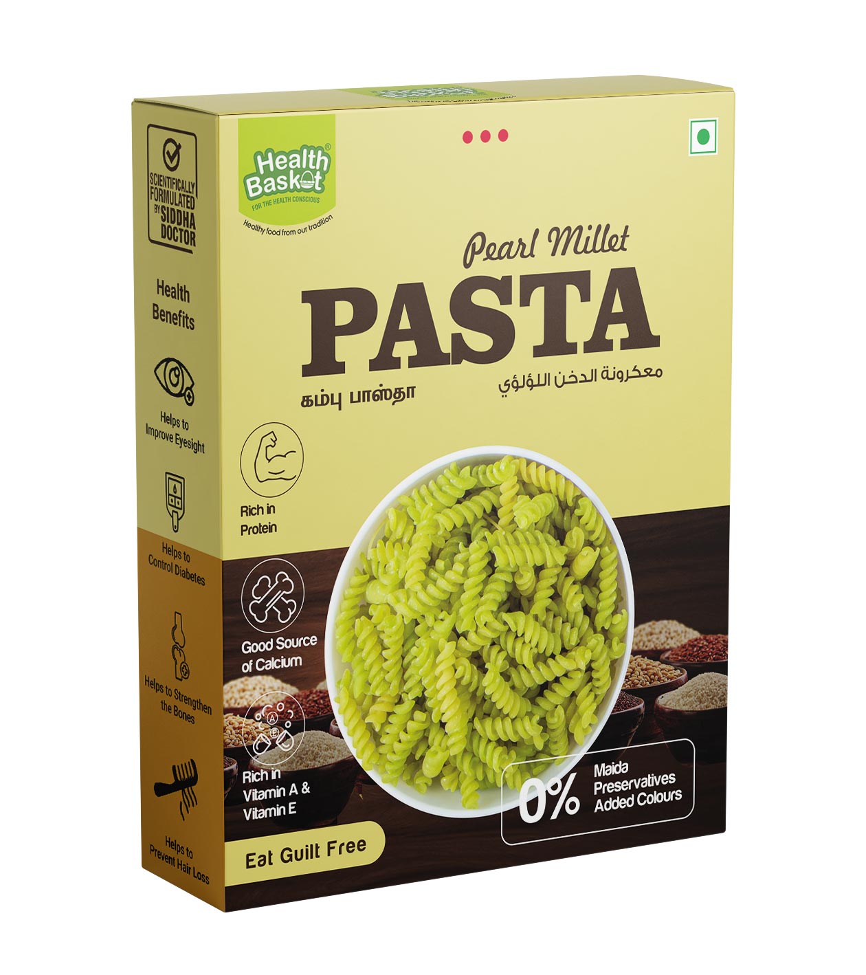 Pearl Millet Pasta -90gms - Health Basket Online